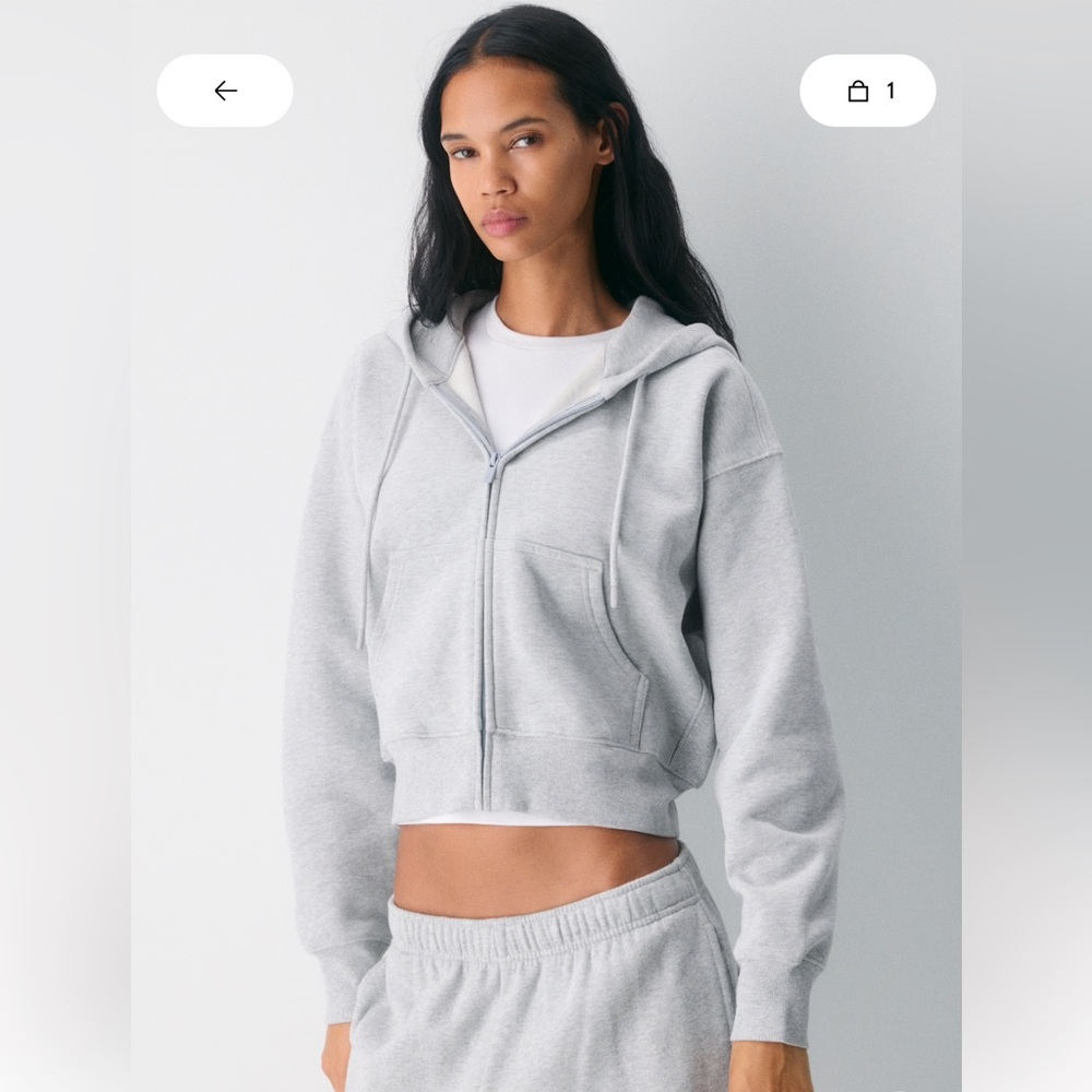 Aritzia sweet fleece cozy boyfriend boxy zip hoodie